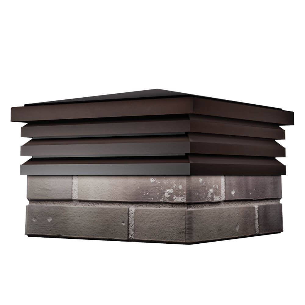 Колпак Zking Бона ХайТек Коричневый на столб 1.5х1.5 кирпича (385х385мм) в Архангельске фото