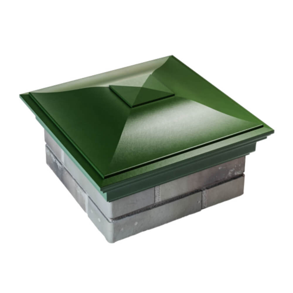 Колпак Zking Монблан Зеленый на столб 1.5х1.5 еврокирпича 0.7НФ (355х355мм) в Архангельске фото