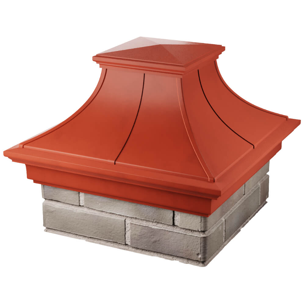 Колпак Zking Монблан Премиум Красный на столб 1.5х1.5 кирпича (385х385мм) в Архангельске фото