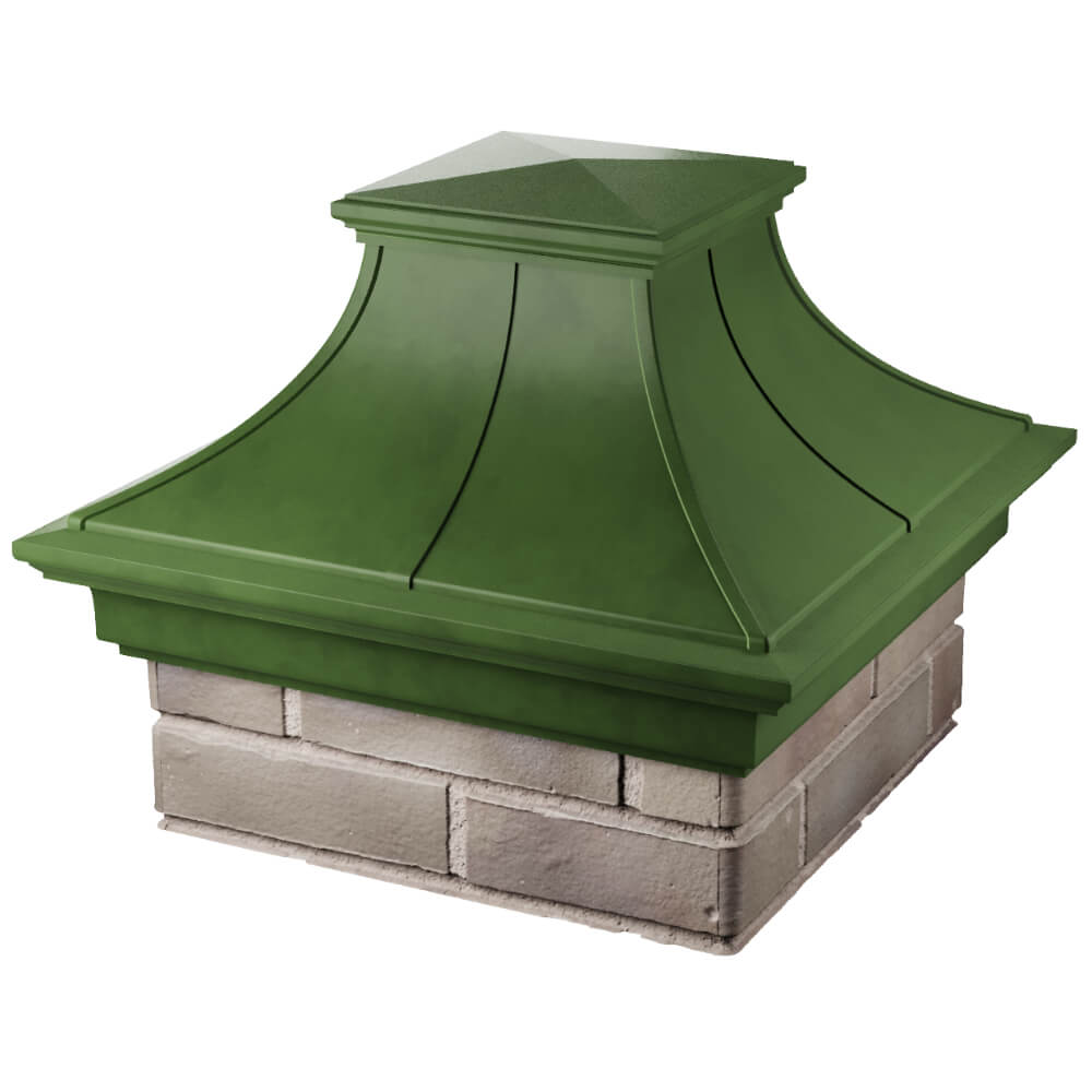 Колпак Zking Монблан Премиум Зеленый на столб 1.5х1.5 кирпича (385х385мм) в Архангельске фото