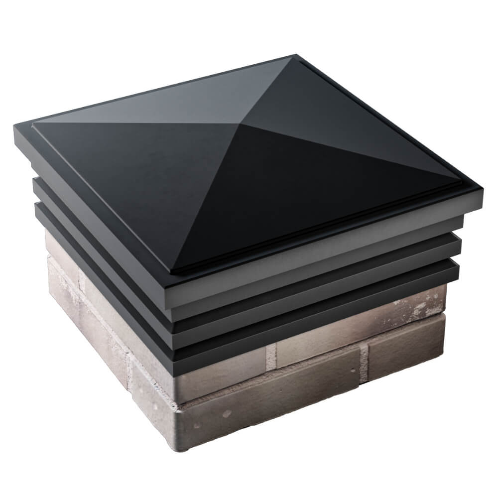 Колпак Zking Бона ХайТек Черный на столб 1.5х1.5 кирпича (385х385мм) в Архангельске фото