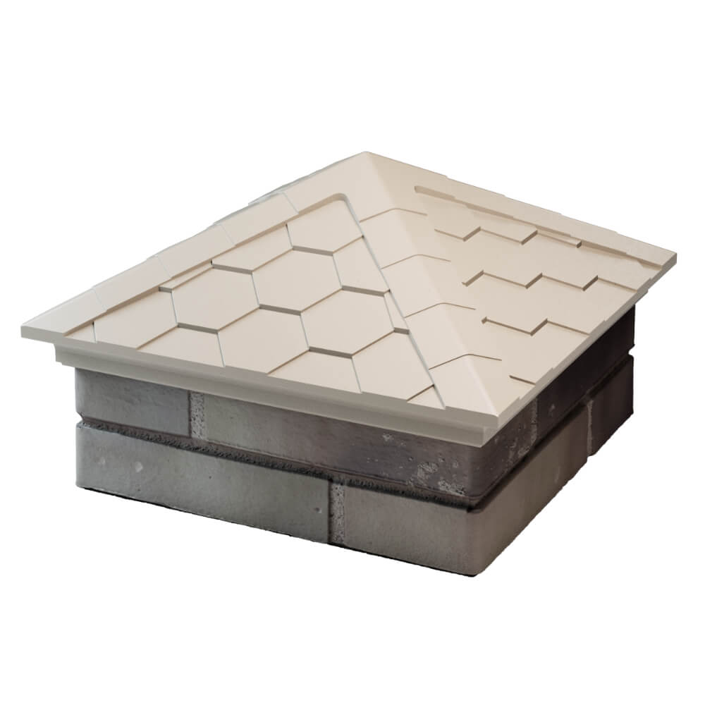 Колпак Zking Эверест Бежевый на столб 1.5х1.5 кирпича (390х390мм) в Архангельске фото