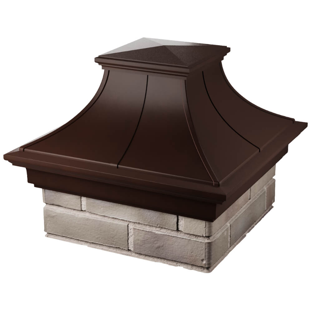 Колпак Zking Монблан Премиум Коричневый на столб 1.5х1.5 кирпича (385х385мм) в Архангельске фото