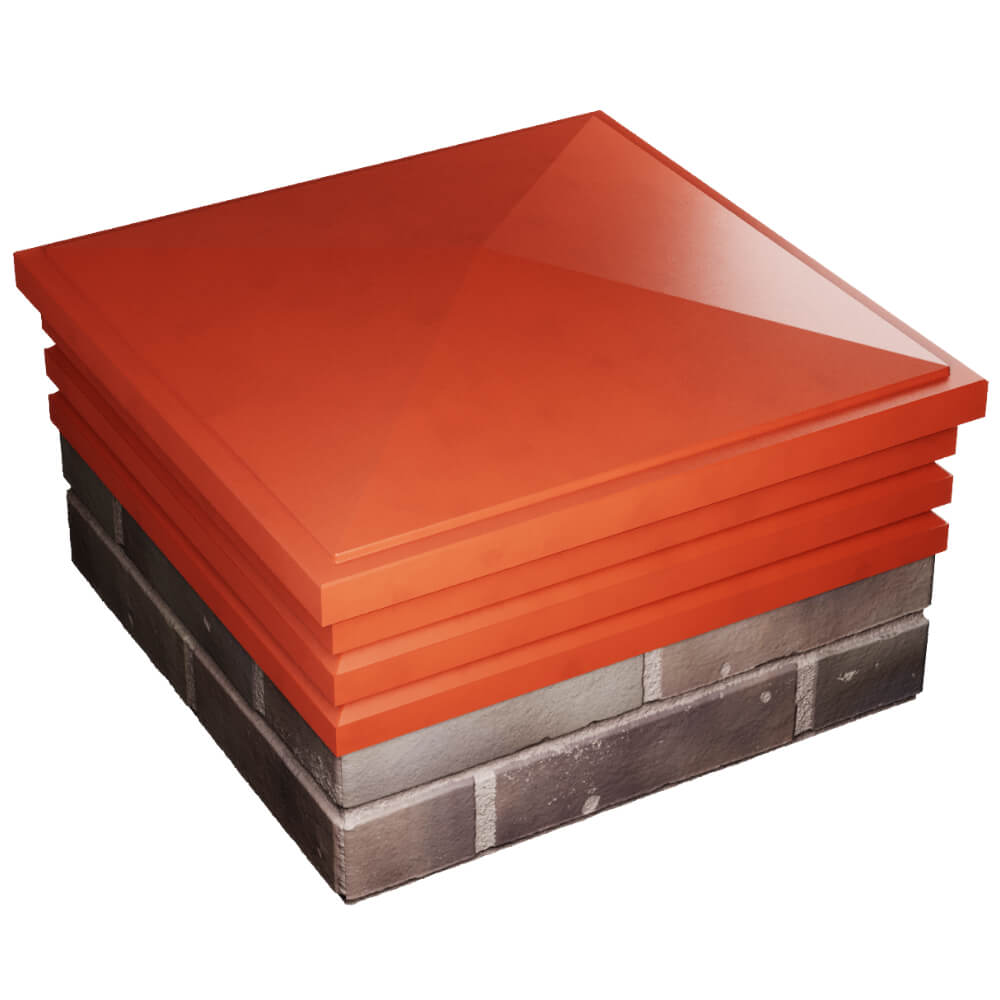 Колпак Zking Бона ХайТек Красный на столб 2х2 кирпича (513х513мм) в Архангельске фото