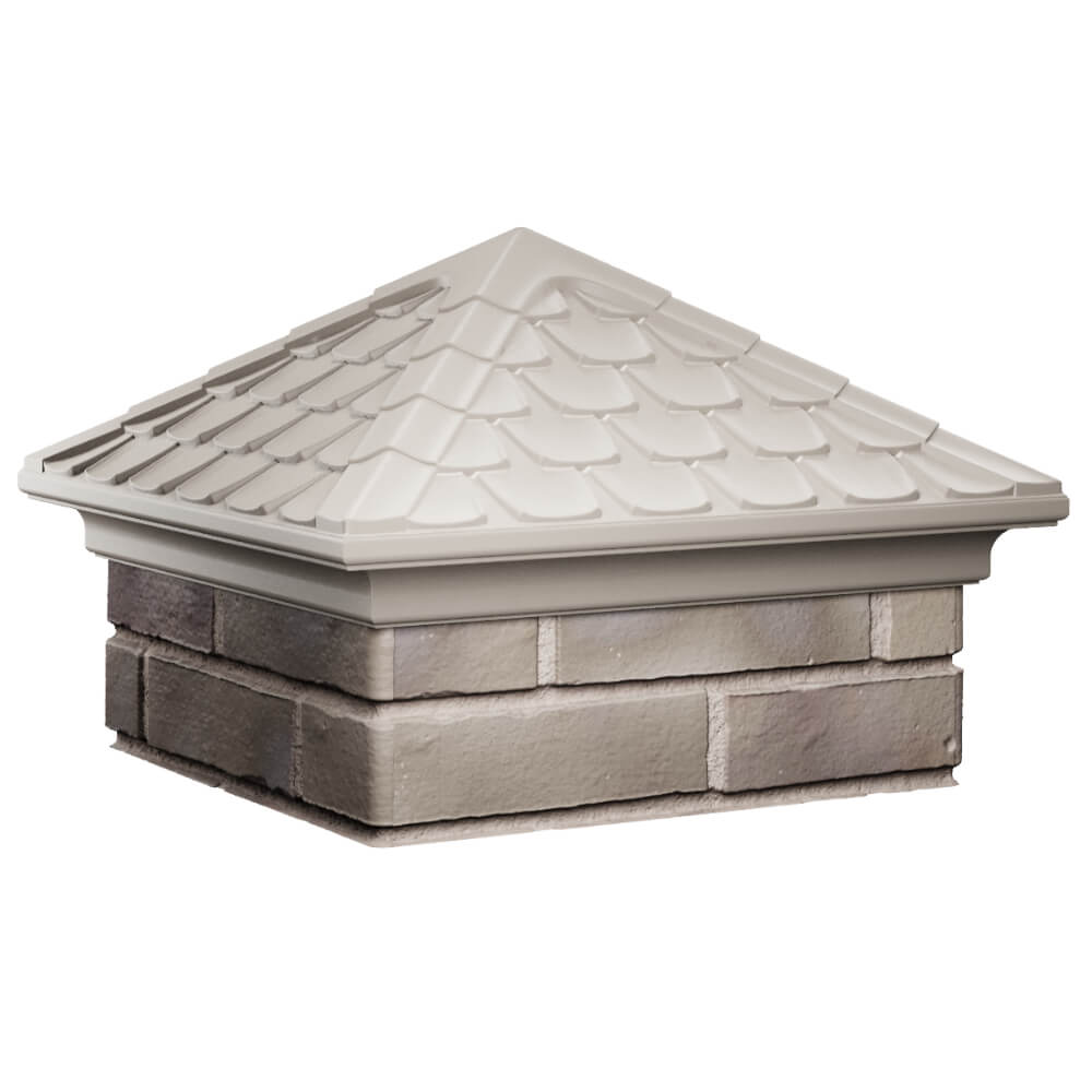 Колпак Zking Эльбрус Бежевый на столб 1.5х1.5 кирпича (385х385мм) в Архангельске фото