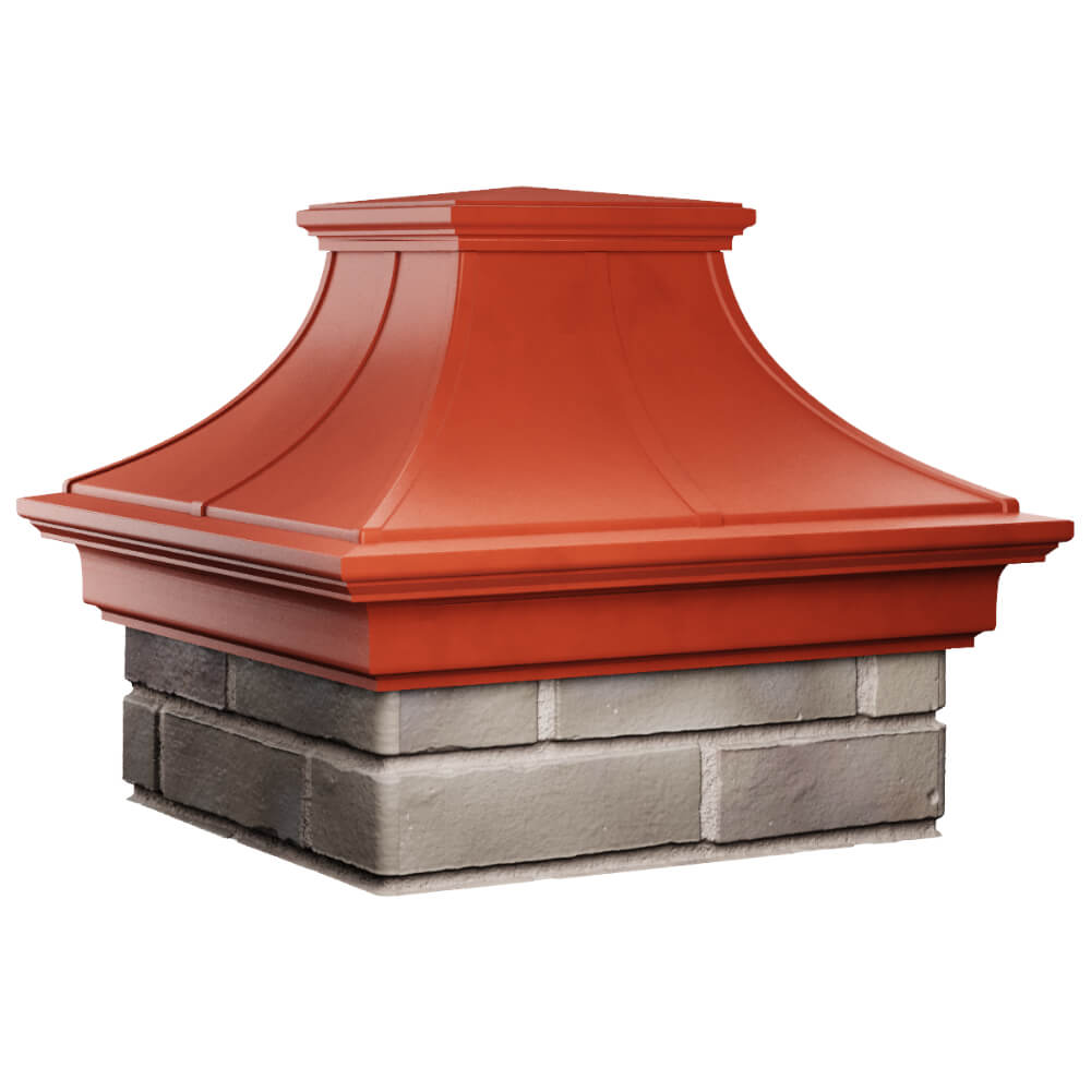 Колпак Zking Монблан Премиум Красный на столб 1.5х1.5 кирпича (385х385мм) в Архангельске фото