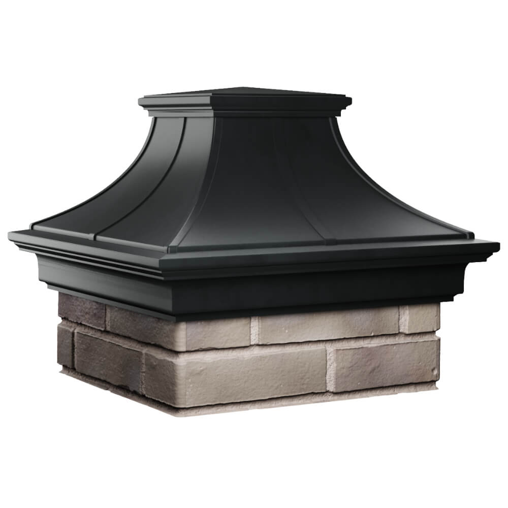 Колпак Zking Монблан Премиум Черный на столб 1.5х1.5 кирпича (385х385мм) в Архангельске фото