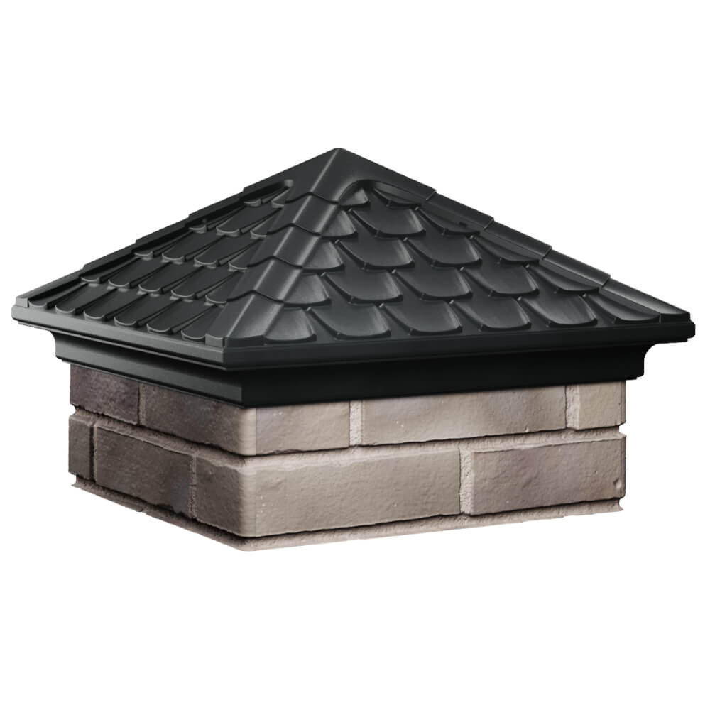 Колпак Zking Эльбрус Черный на столб 1.5х1.5 кирпича (385х385мм) в Архангельске фото