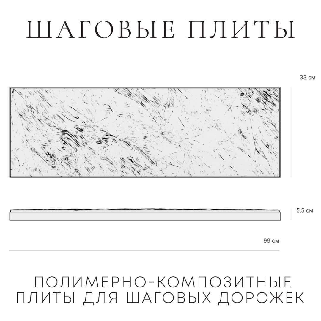 Шаговая плита STONE Графитовый Серый 990х330х55мм в Архангельске фото