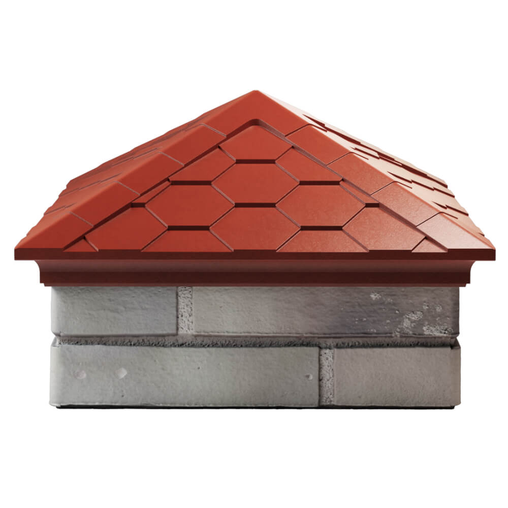 Колпак Zking Эверест Красный на столб 1.5х1.5 кирпича (390х390мм) Архангельск фото