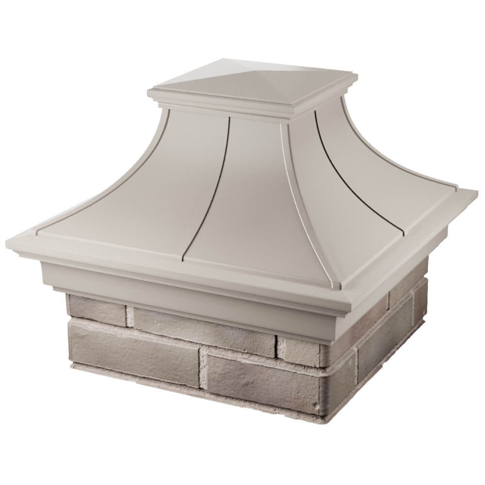 Колпак Zking Монблан Премиум Бежевый на столб 1.5х1.5 кирпича (385х385мм) в Архангельске фото