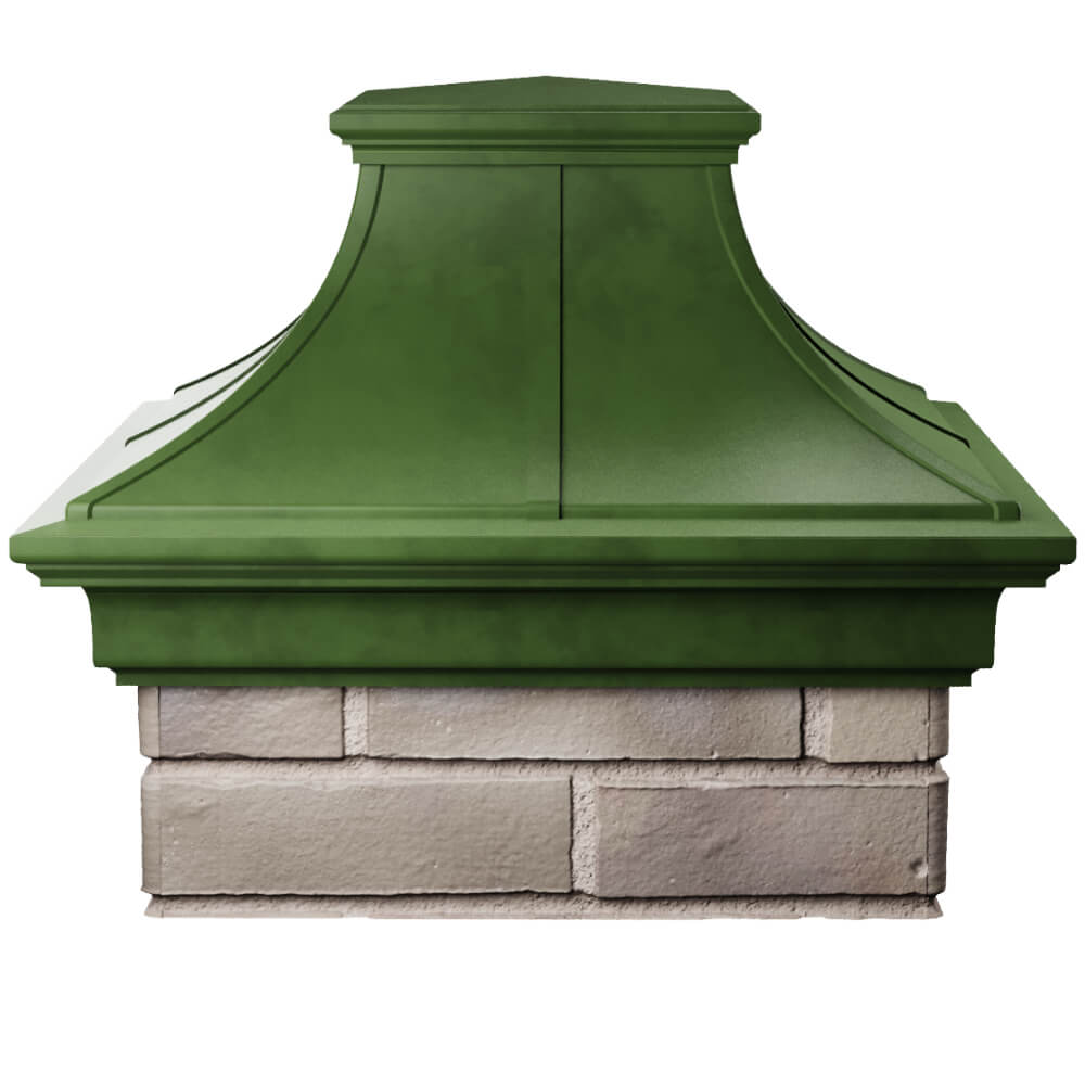 Колпак Zking Монблан Премиум Зеленый на столб 1.5х1.5 кирпича (385х385мм) Архангельск фото