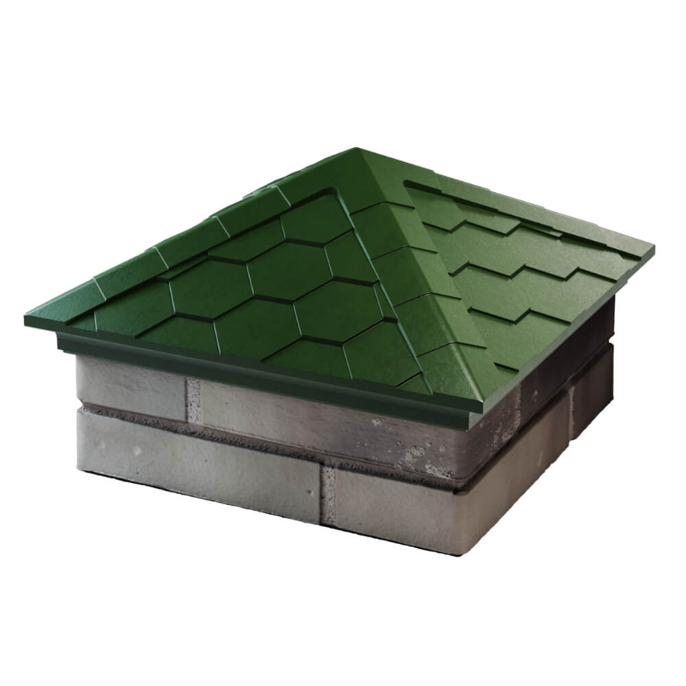 Колпак Zking Эверест Зеленый на столб 1.5х1.5 кирпича (390х390мм) в Архангельске фото