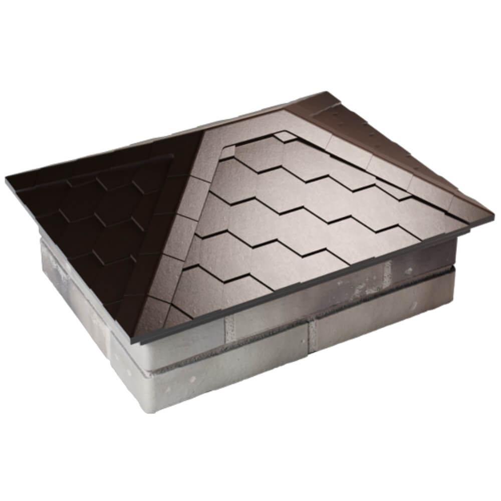 Колпак Zking Эверест Коричневый на столб 2х1.5 кирпича (520х390мм) Архангельск фото