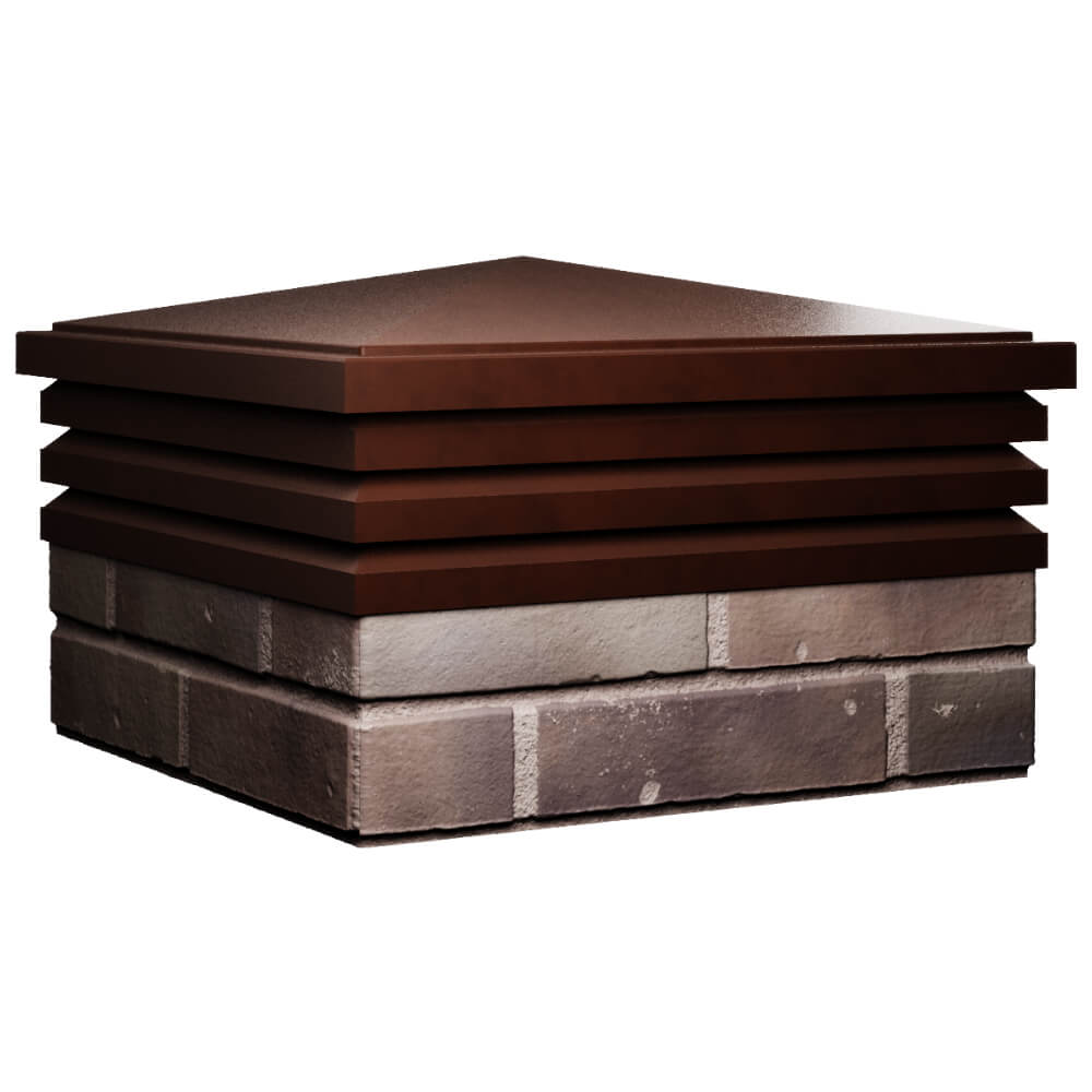 Колпак Zking Бона ХайТек Коричневый на столб 2х2 кирпича (513х513мм) в Архангельске фото