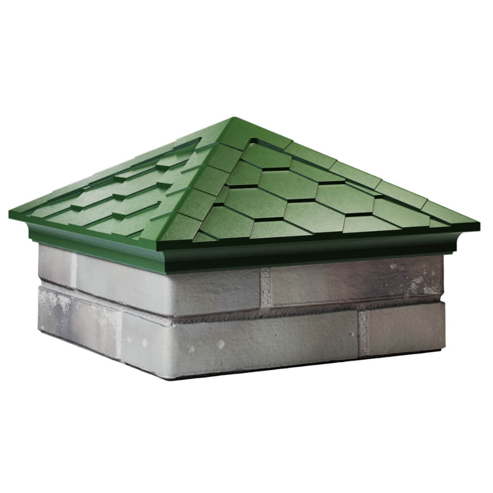 Колпак Zking Эверест Зеленый на столб 1.5х1.5 кирпича (390х390мм) в Архангельске фото