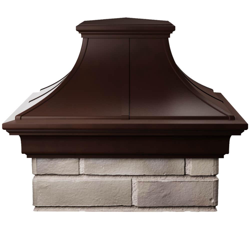 Колпак Zking Монблан Премиум Коричневый на столб 1.5х1.5 кирпича (385х385мм) Архангельск фото