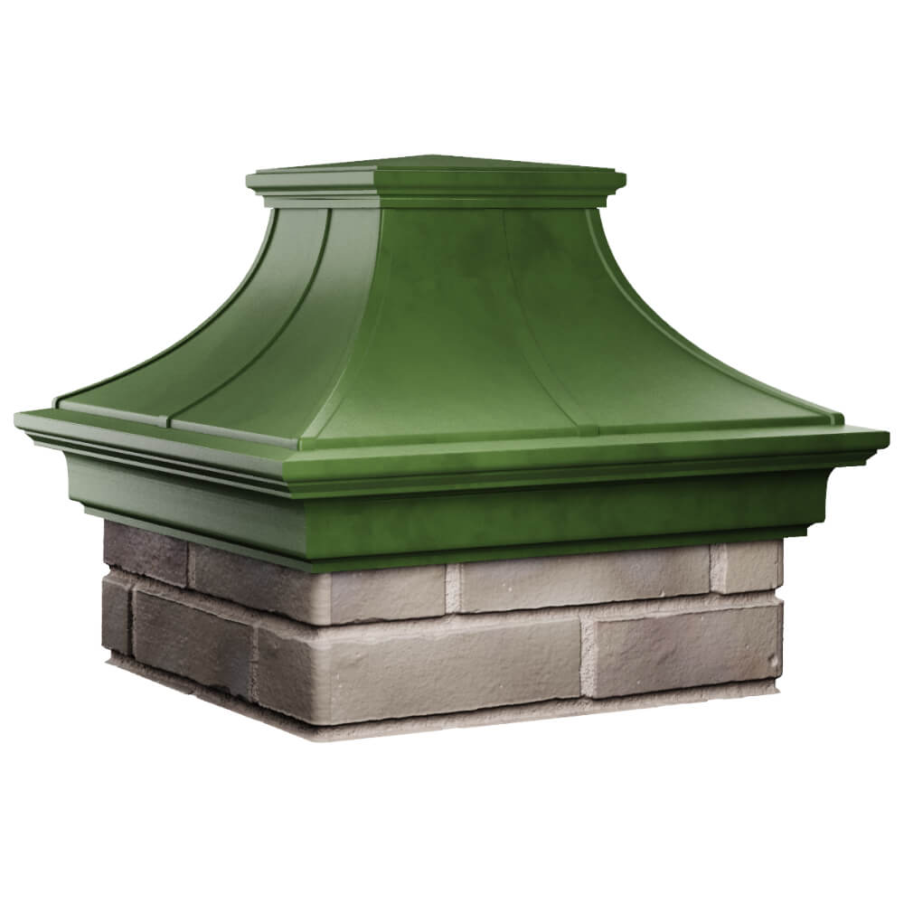 Колпак Zking Монблан Премиум Зеленый на столб 1.5х1.5 кирпича (385х385мм) в Архангельске фото