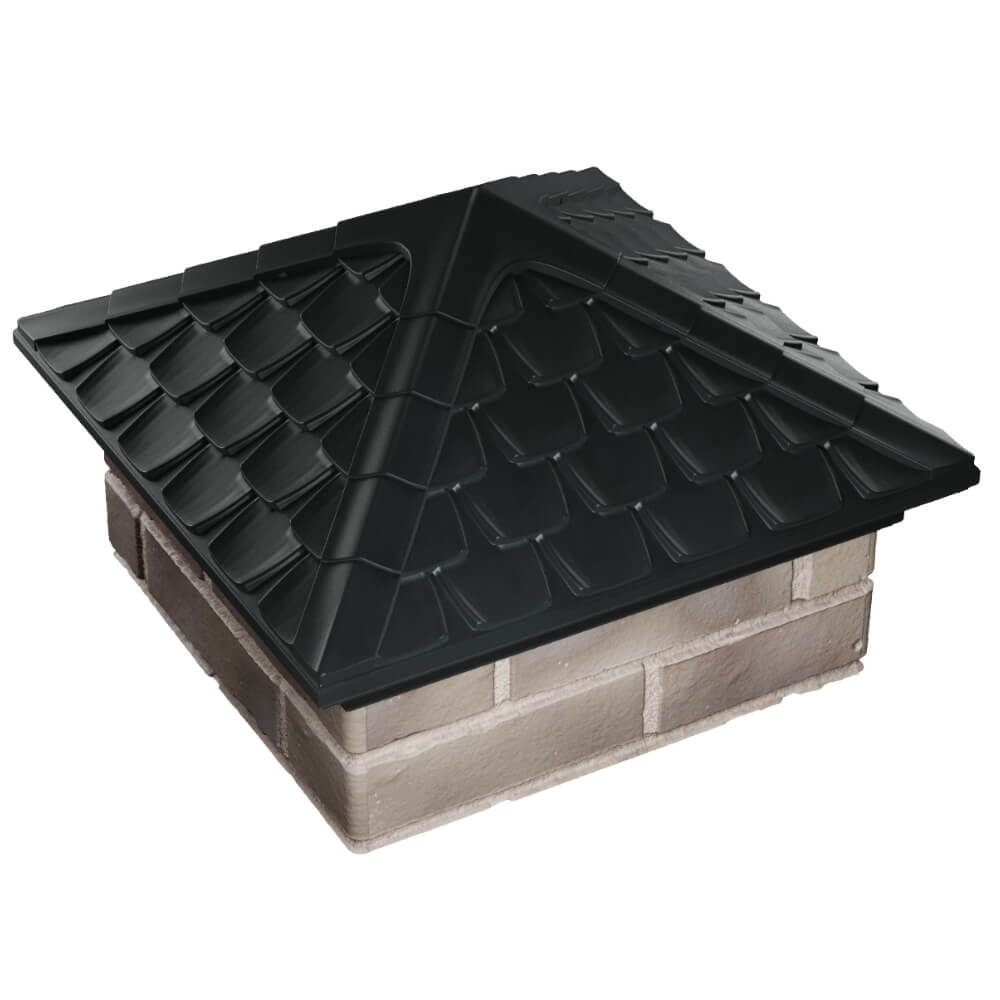 Колпак Zking Эльбрус Черный на столб 1.5х1.5 кирпича (385х385мм) в Архангельске фото