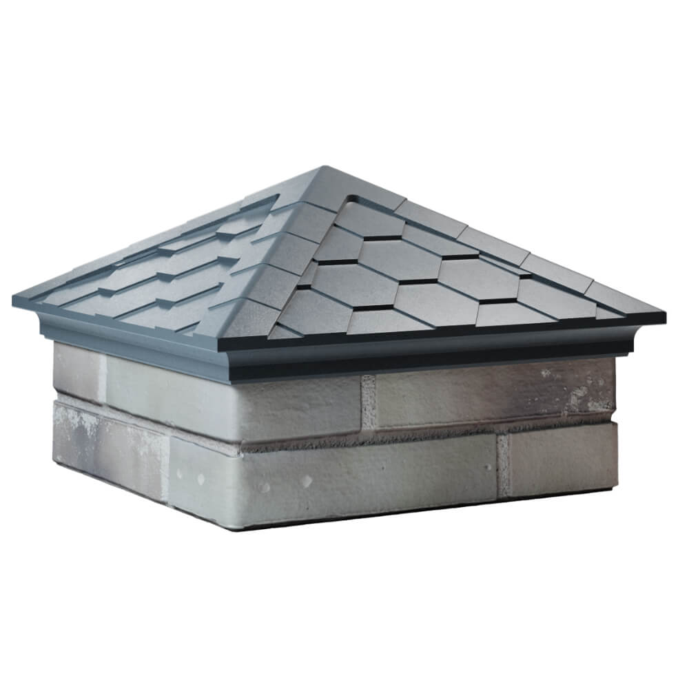 Колпак Zking Эверест Серый на столб 1.5х1.5 кирпича (390х390мм) в Архангельске фото