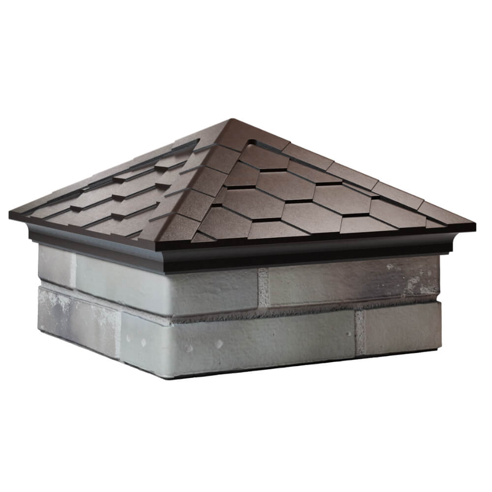 Колпак Zking Эверест Коричневый на столб 1.5х1.5 кирпича (390х390мм) в Архангельске фото