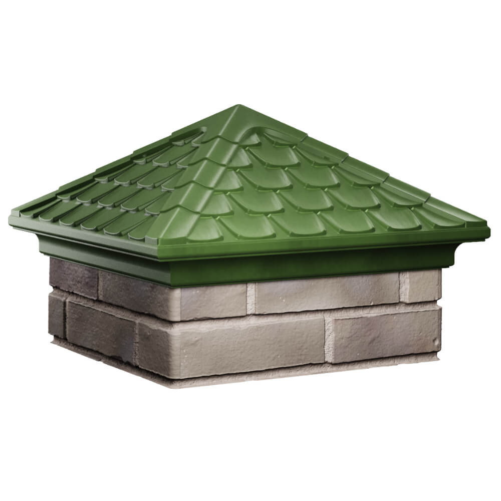 Колпак Zking Эльбрус Зеленый на столб 1.5х1.5 кирпича (385х385мм) в Архангельске фото