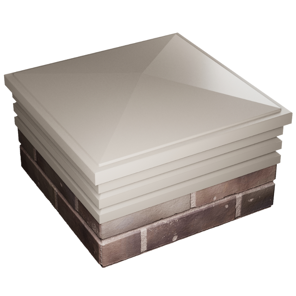 Колпак Zking Бона ХайТек Бежевый на столб 2х2 кирпича (513х513мм) в Архангельске фото