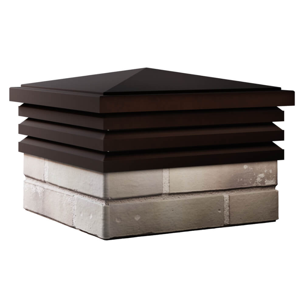 Колпак Zking Бона ХайТек Коричневый на столб 1.5х1.5 кирпича (385х385мм) в Архангельске фото