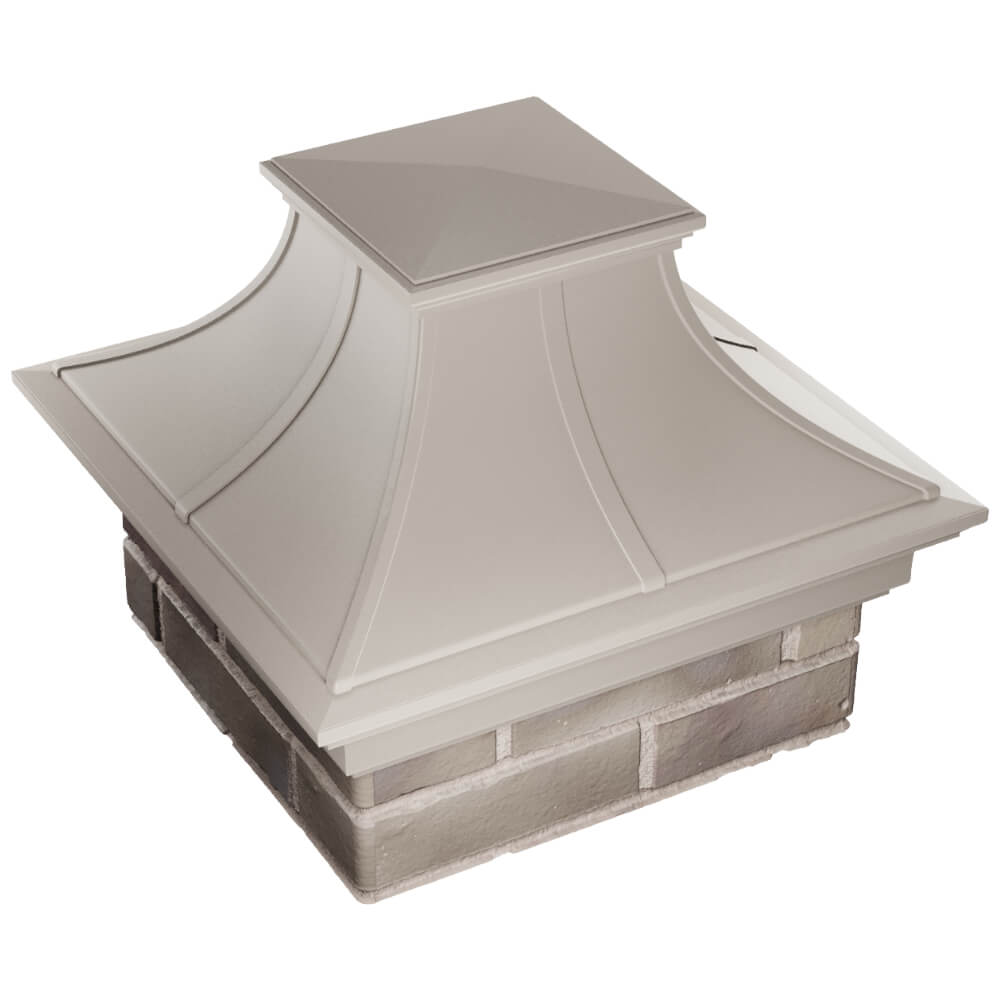 Колпак Zking Монблан Премиум Бежевый на столб 1.5х1.5 кирпича (385х385мм) в Архангельске фото