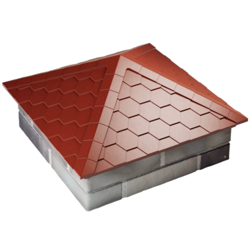 Колпак Zking Эверест Красный на столб 2х2 кирпича (535х535мм) Архангельск фото